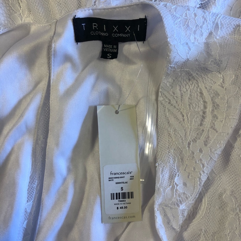 NWT Francesca’s Trixxi Deon Lace Godet Romper S - Picture 6 of 6